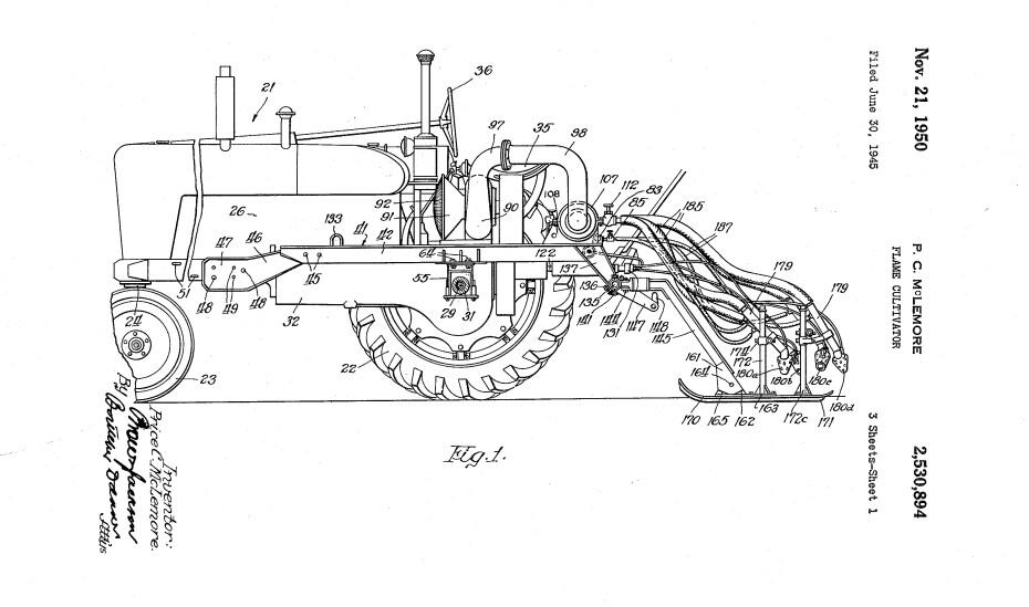 1950 Patent Flame weeder